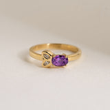 Purple Sapphire and Diamond Petal Ring