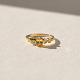 Yellow Sapphire with Diamonds in 18ct Yellow Gold