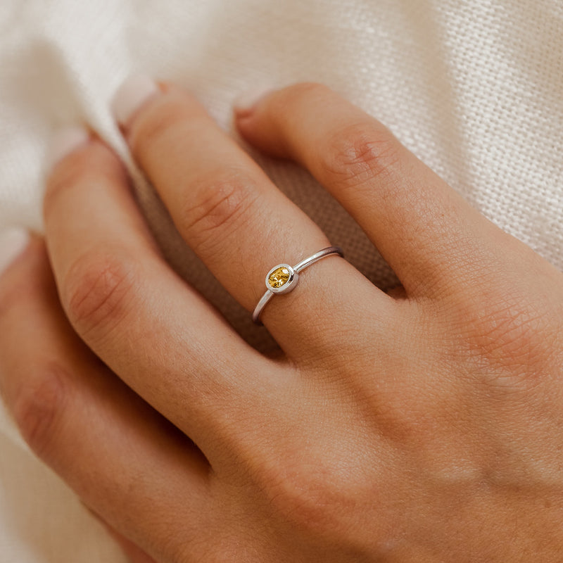 Oval Yellow Sapphire Ring